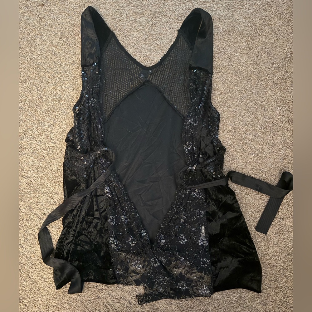 Elegant Black Lace and Sequin Vest